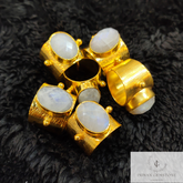 Rainbow Moonstone Ring, Moonstone Ring, Gold Plated Natural Rainbow Moonstone Handmade Ring, Ethnic Ring, Moonstone Cuff Ring, Gift For Her